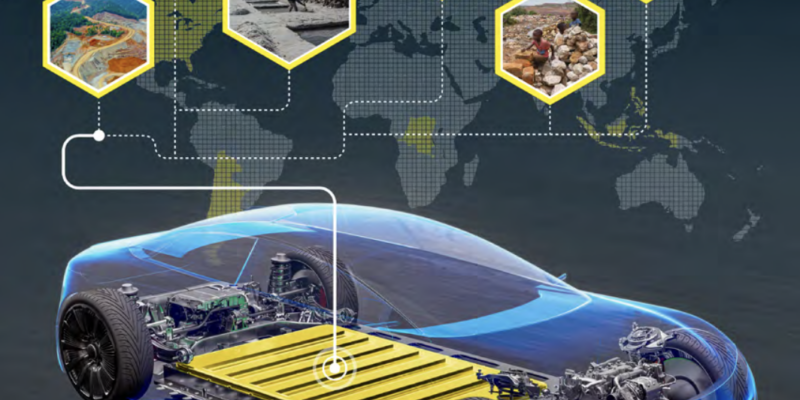 The cover image from Amnesty International's new report, Recharge for Rights: Ranking the Human Rights Due Diligence Reporting of Leading Electric Vehicle Makers