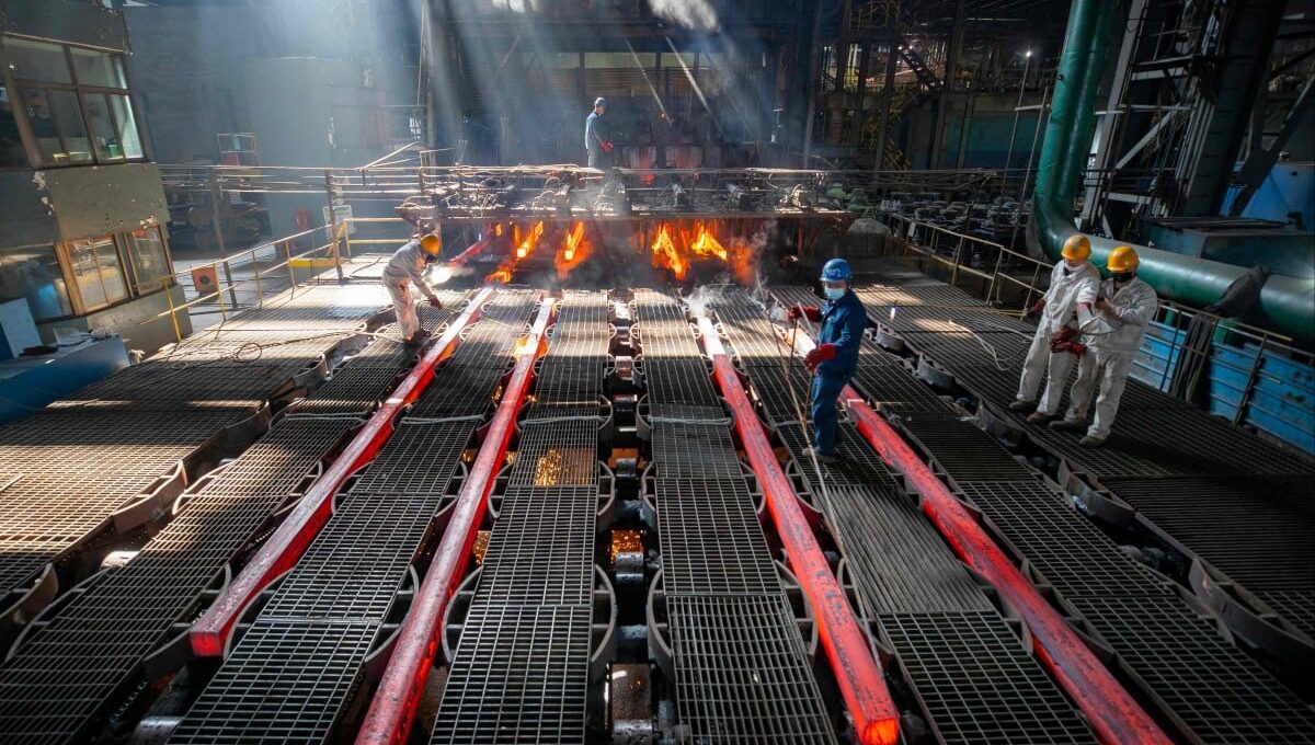 Steel workers in China