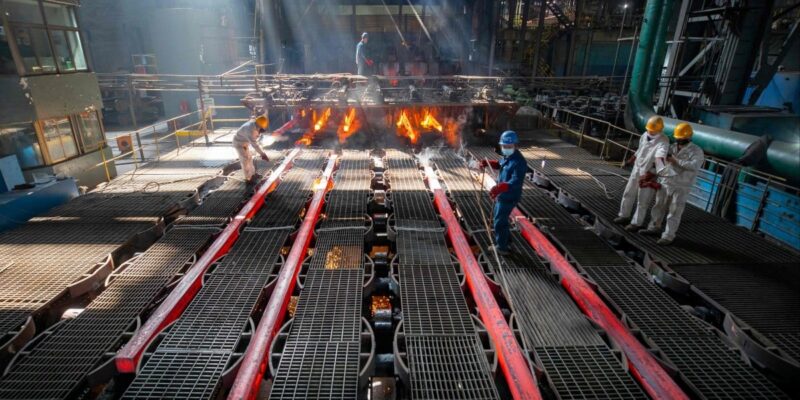 Steel workers in China